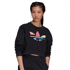 Adidas Originals Shattered Trefoil cropped sweatshirt